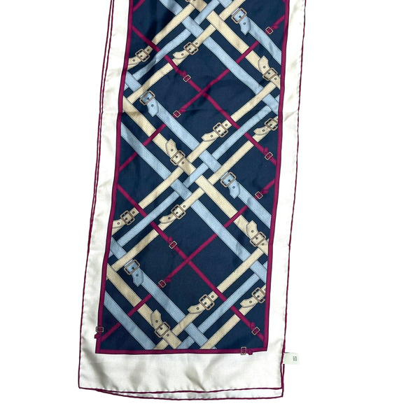 BURBERRY Silk Belt Nova Check Plaid Belt Print Rectangle Scarf 11x62 - Picture 12 of 16